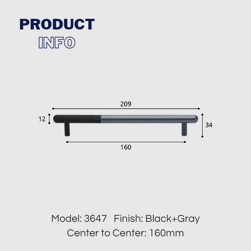 two-tone-cabinet-handle-black-and-gray-160mm