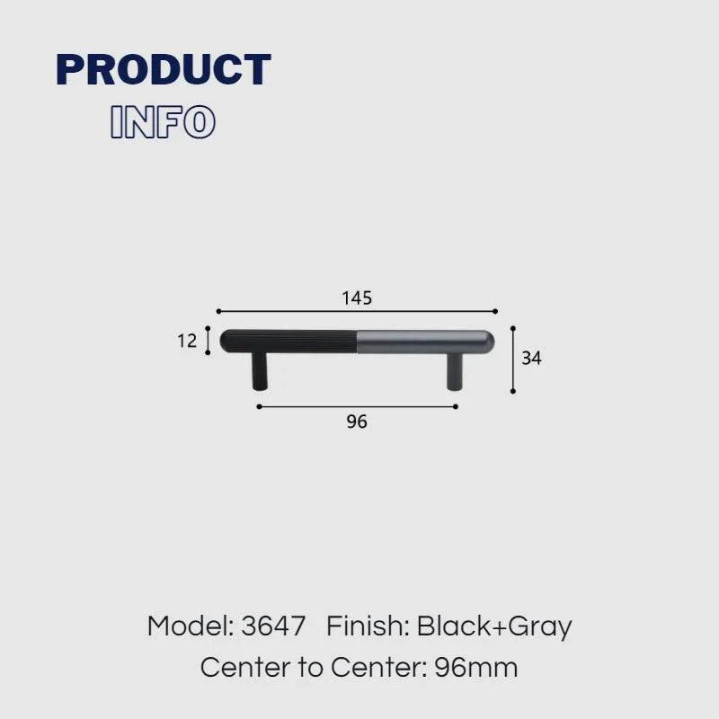 two-tone-cabinet-handle-black-and-gray-96mm