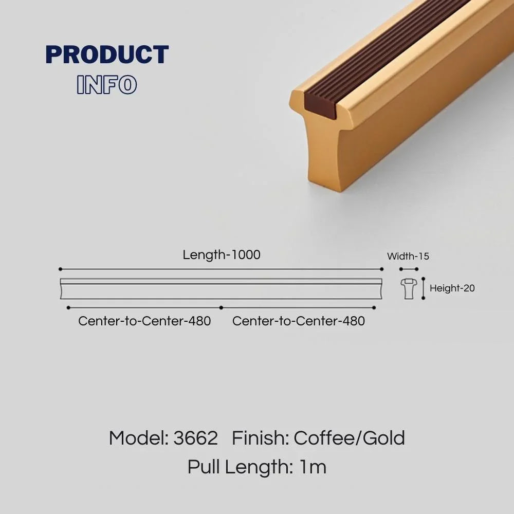 T Shaped Two-Color Extended Wardrobe Handles - KAHO Hardware