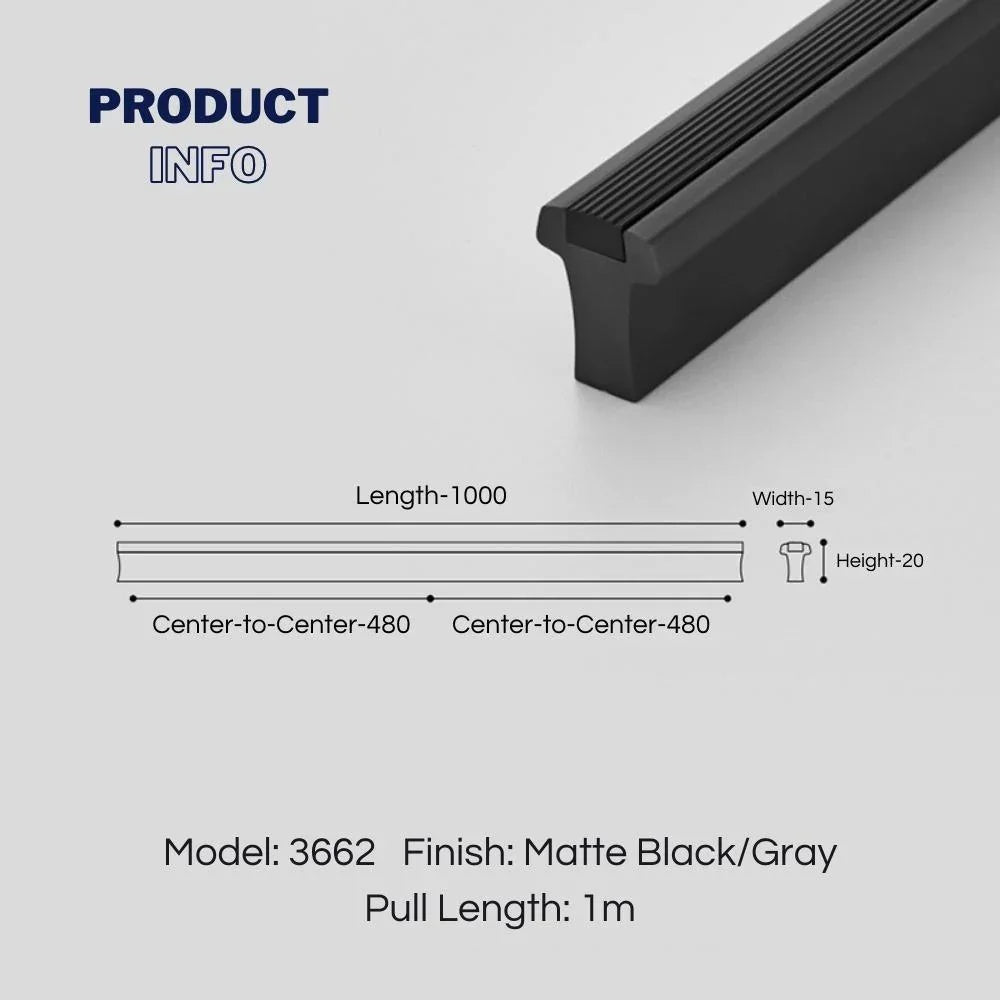 T Shaped Two-Color Extended Wardrobe Handles - KAHO Hardware