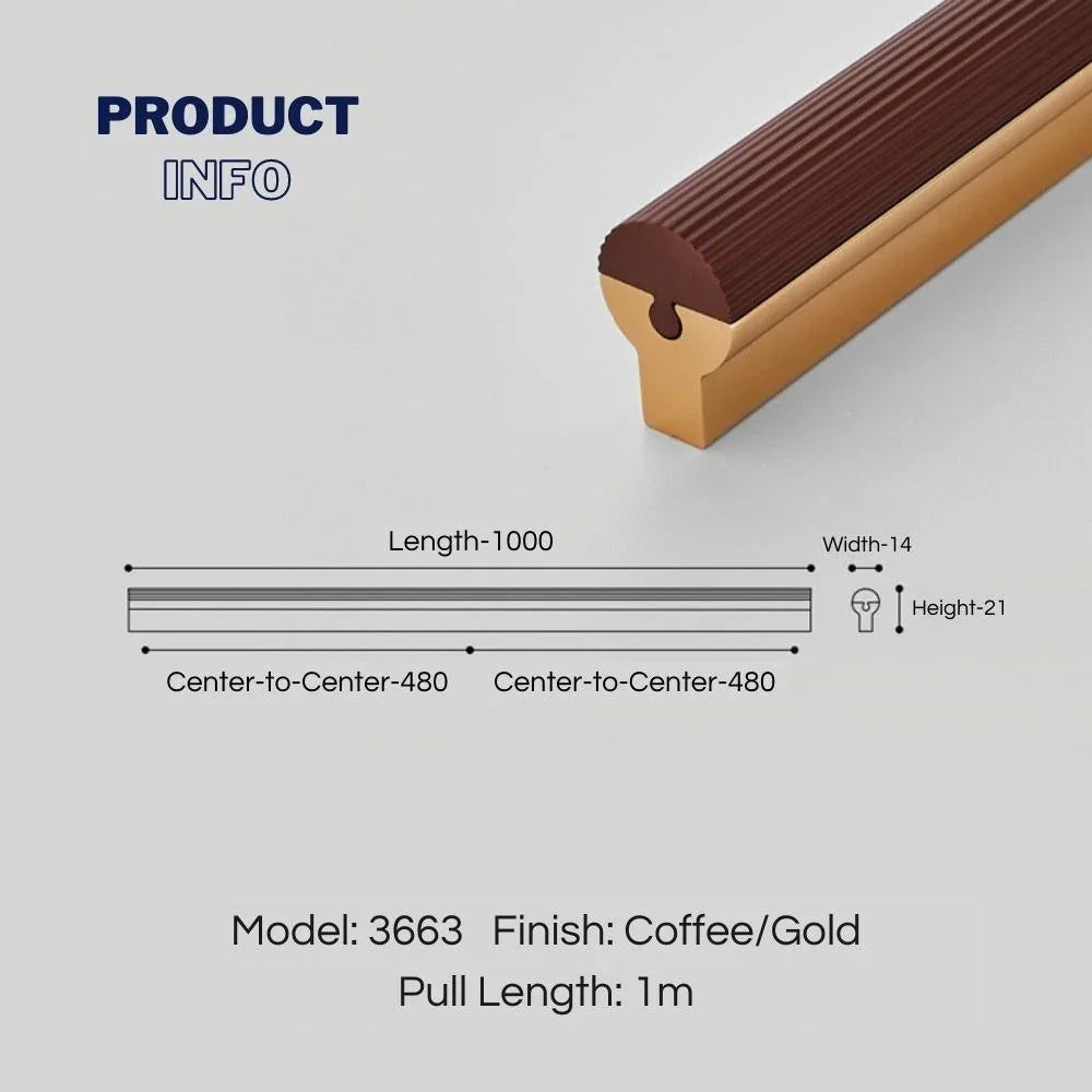 Beveled Shape Two-Color Long Wardrobe Handles - KAHO Hardware
