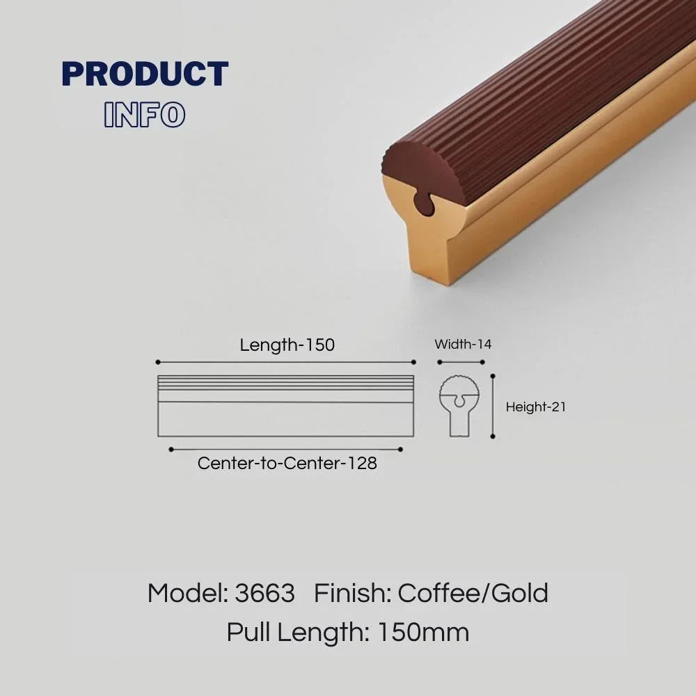 Beveled Shape Two-Color Long Wardrobe Handles - KAHO Hardware