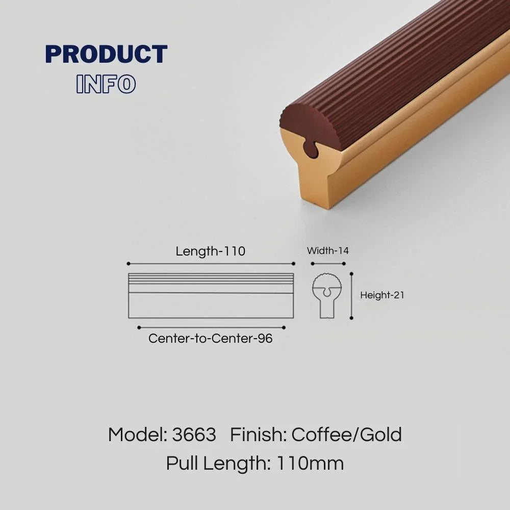 Beveled Shape Two-Color Long Wardrobe Handles - KAHO Hardware