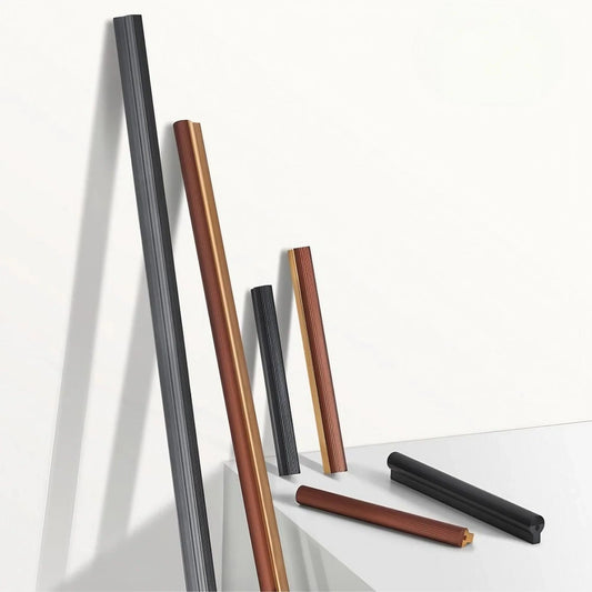 Beveled Shape Two-Color Long Wardrobe Handles - KAHO Hardware