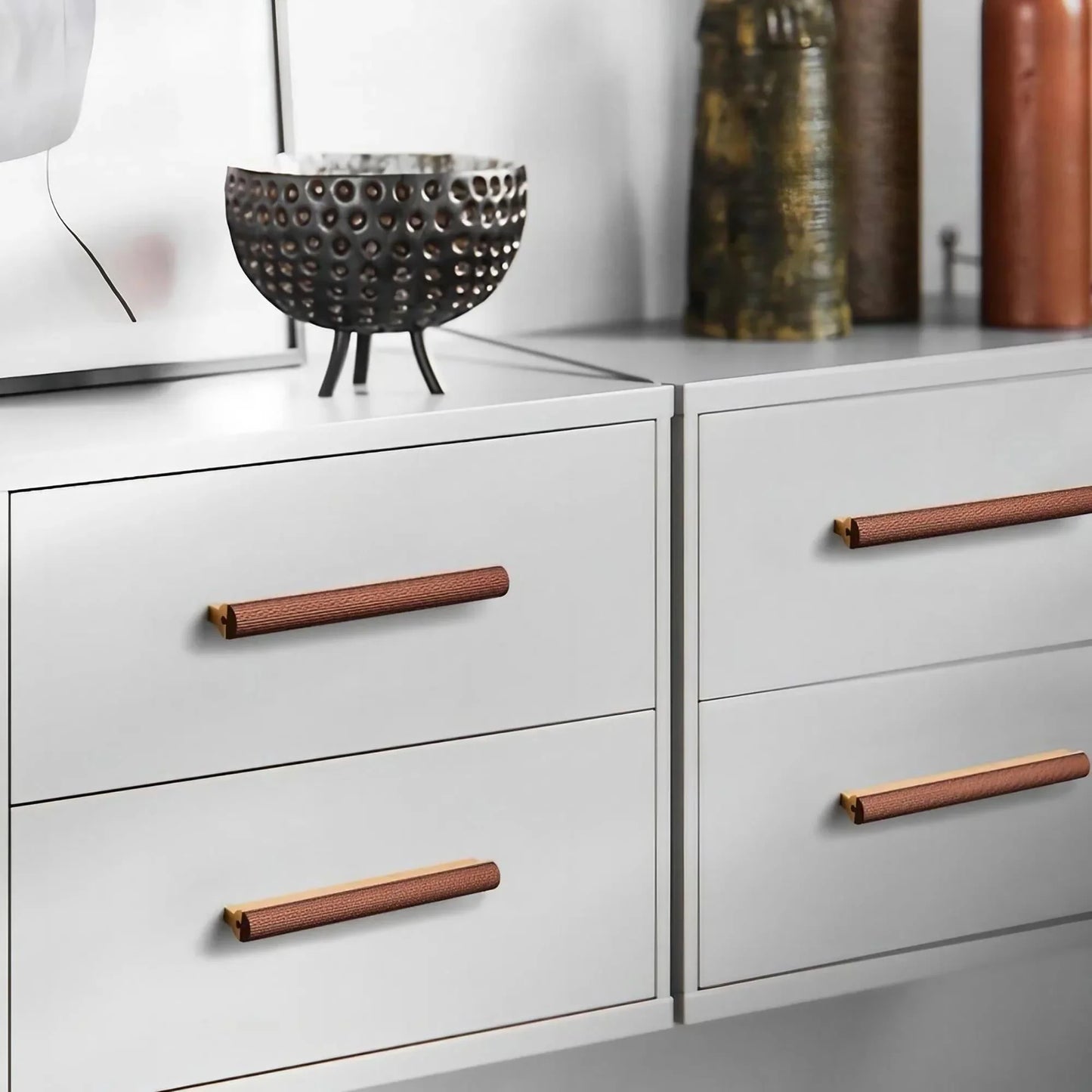 Beveled Shape Two-Color Long Wardrobe Handles - KAHO Hardware