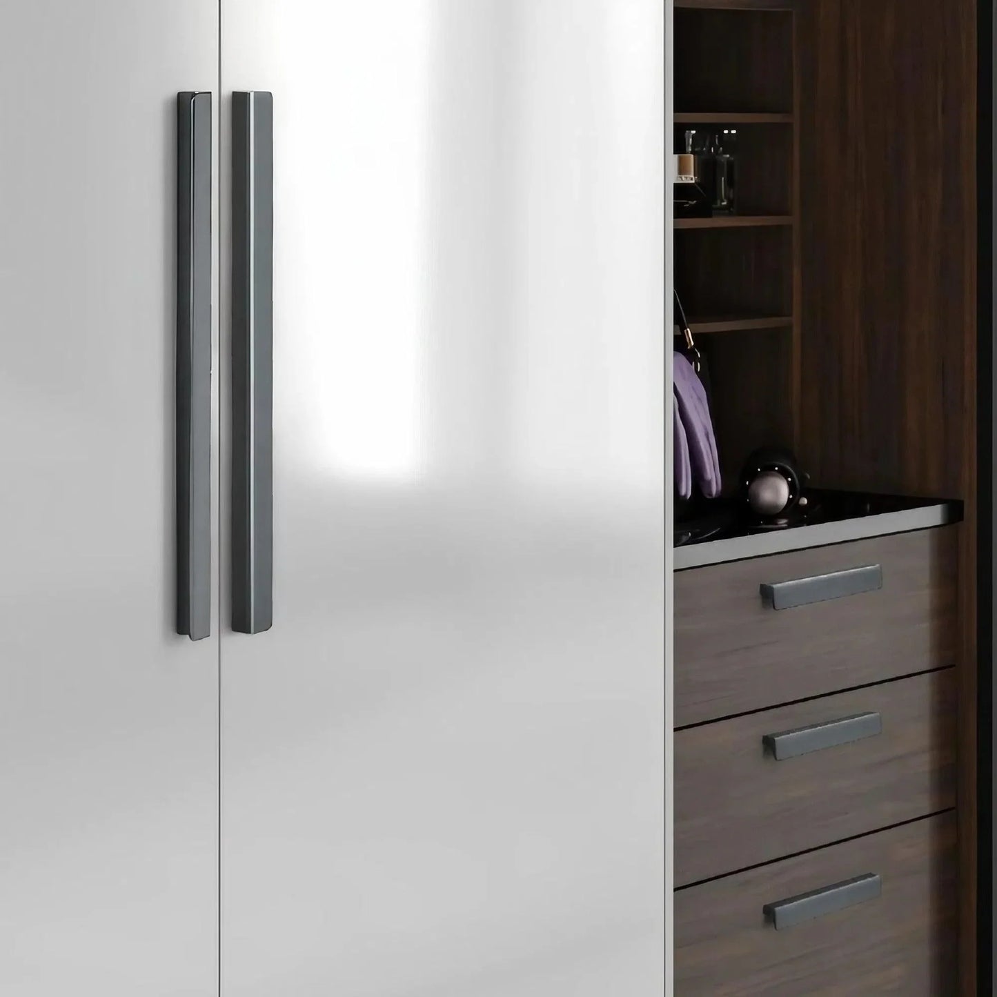 Minimalist F-Shaped Long Cabinet Handles Drawer Pulls - KAHO Hardware