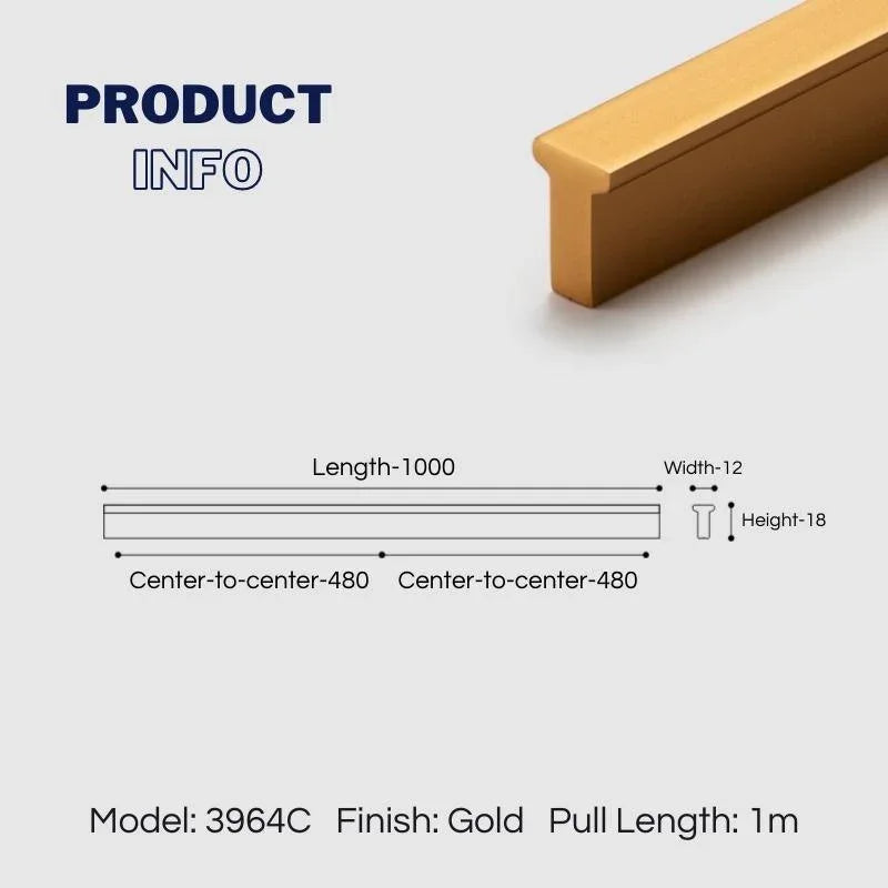 Extended Cupboard Door Handles Solid Space Aluminum Alloy Pulls - KAHO Hardware