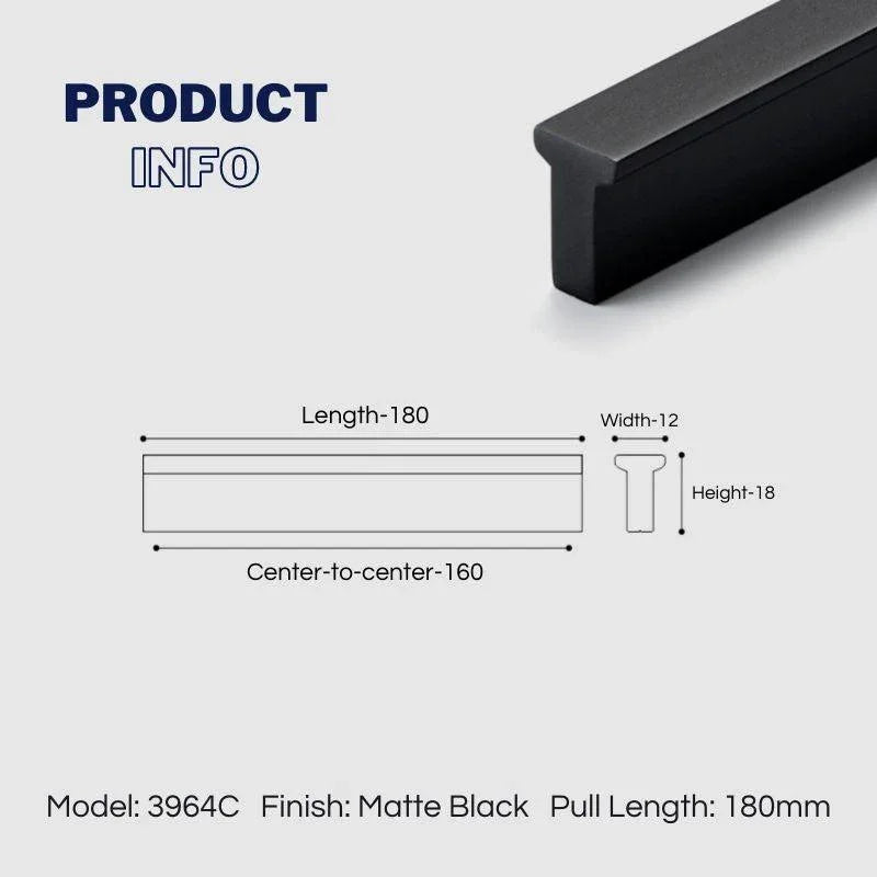 Extended Cupboard Door Handles Solid Space Aluminum Alloy Pulls - KAHO Hardware