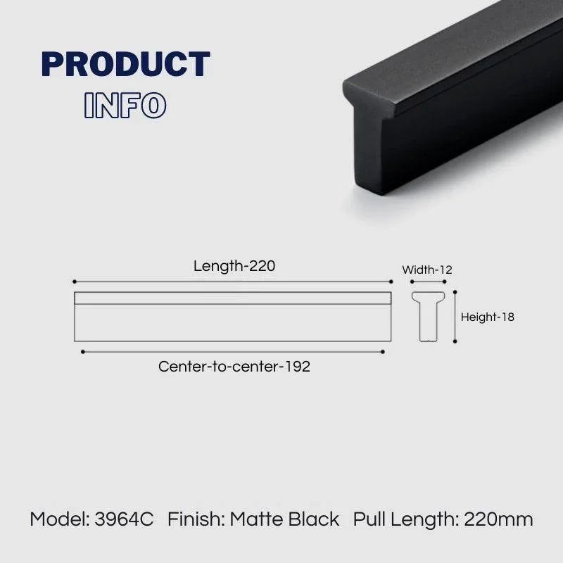 Extended Cupboard Door Handles Solid Space Aluminum Alloy Pulls - KAHO Hardware