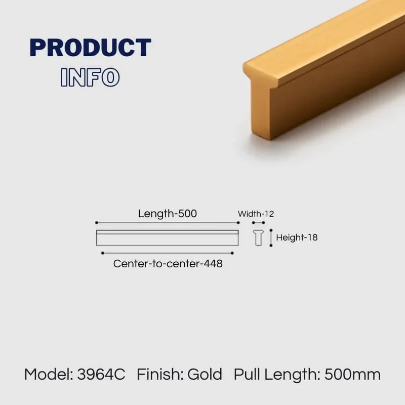 Extended Cupboard Door Handles Solid Space Aluminum Alloy Pulls - KAHO Hardware