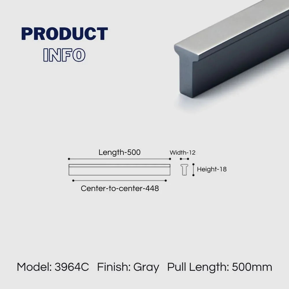 Extended Cupboard Door Handles Solid Space Aluminum Alloy Pulls - KAHO Hardware
