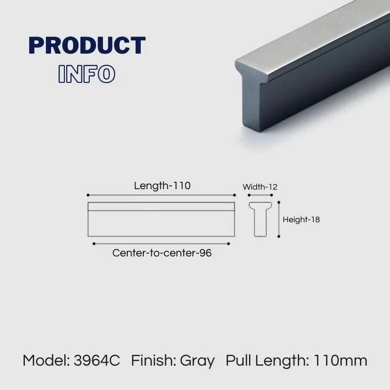 Extended Cupboard Door Handles Solid Space Aluminum Alloy Pulls - KAHO Hardware