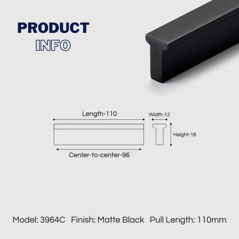 Extended Cupboard Door Handles Solid Space Aluminum Alloy Pulls - KAHO Hardware