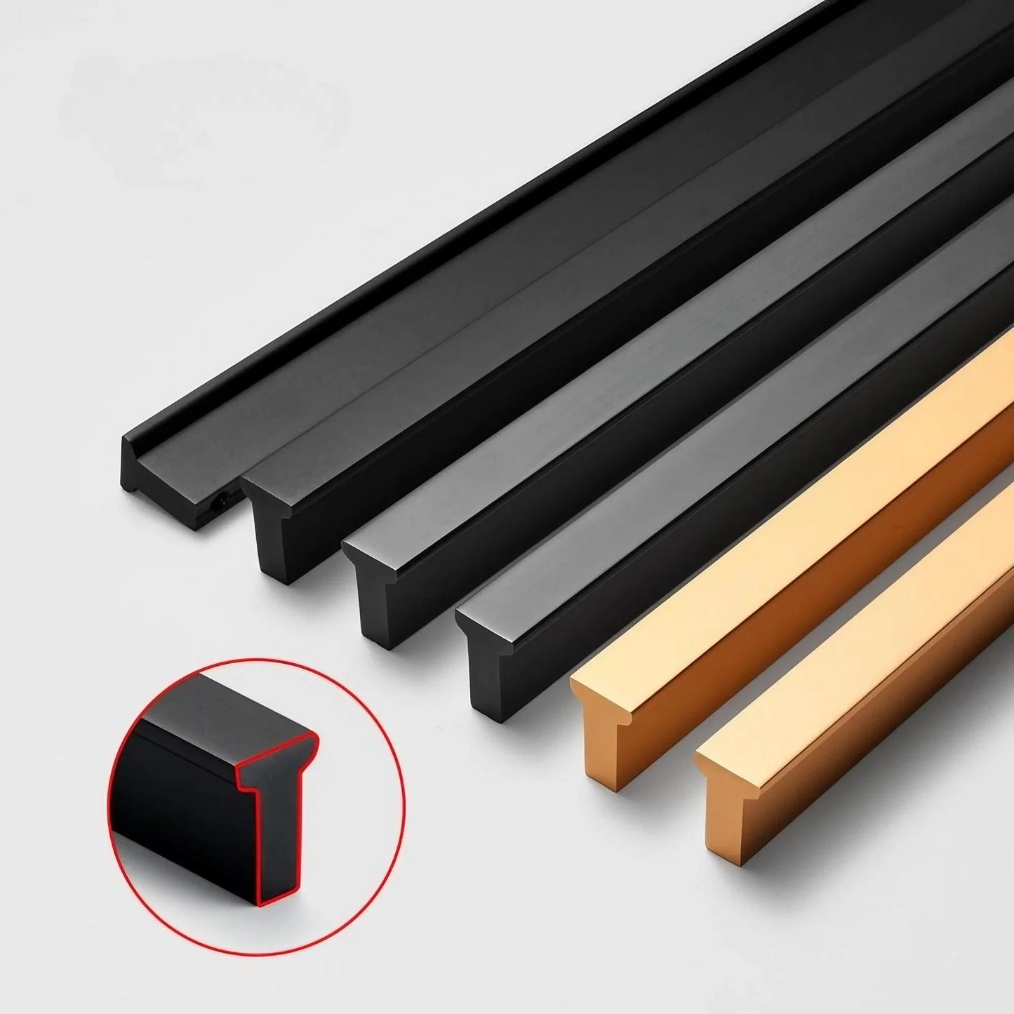 Extended Cupboard Door Handles Solid Space Aluminum Alloy Pulls - KAHO Hardware
