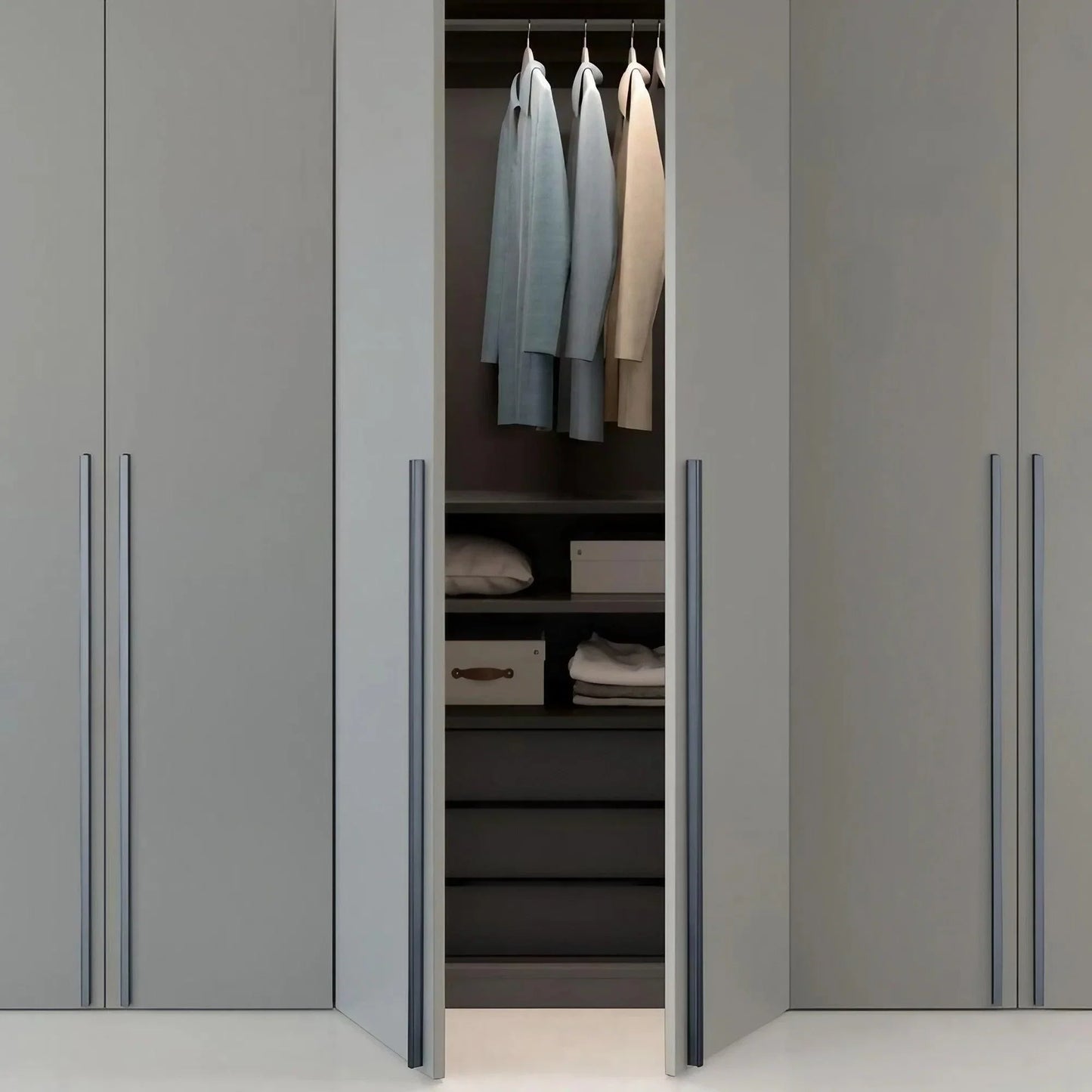 Extended Cupboard Door Handles Solid Space Aluminum Alloy Pulls - KAHO Hardware