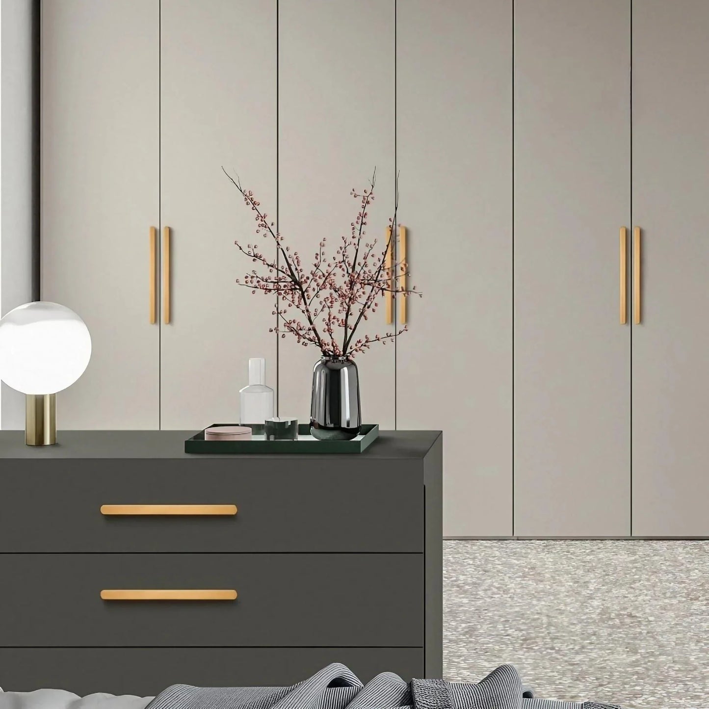 T-shaped Rounded Corner Long Cabinet Pulls - KAHO Hardware