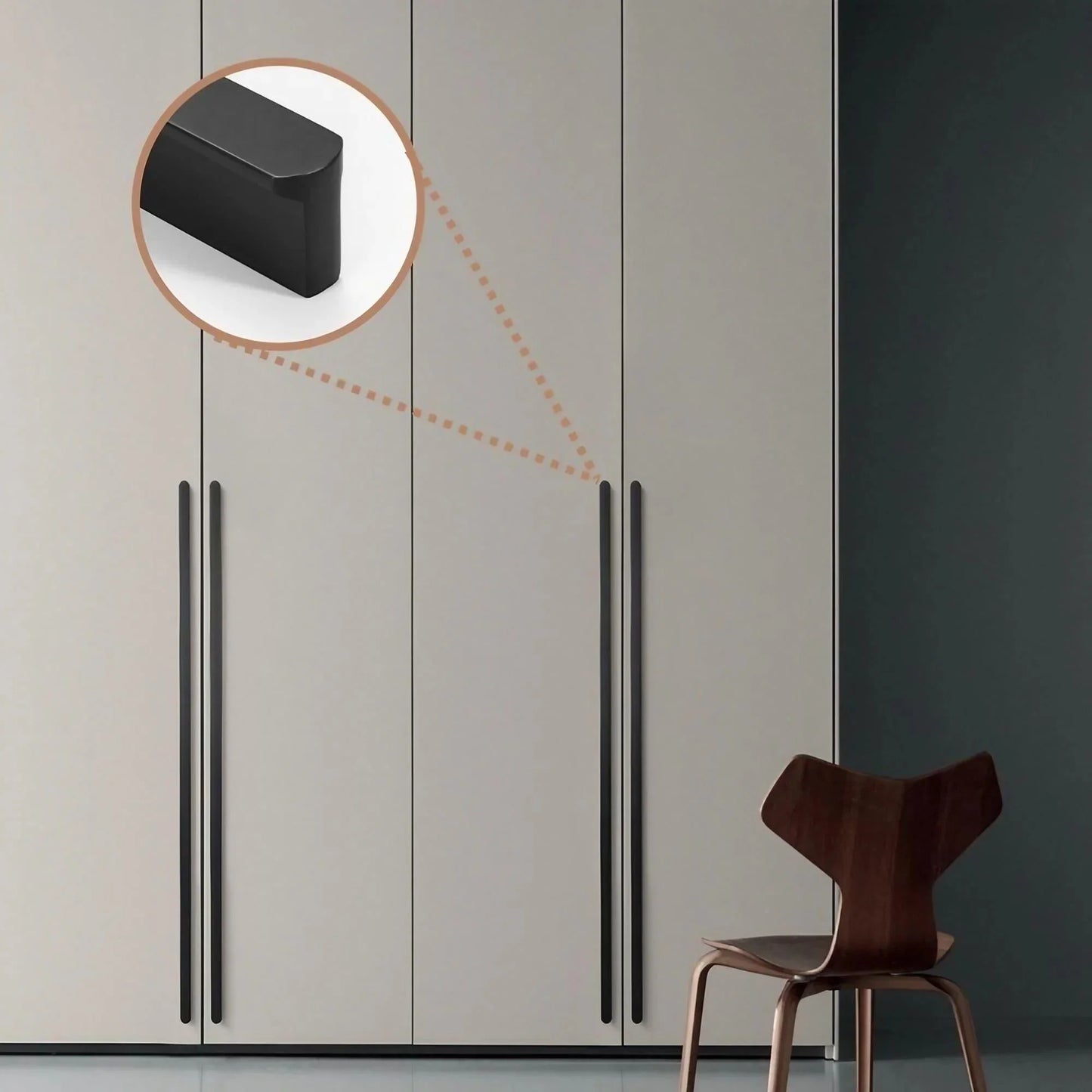 T-shaped Rounded Corner Long Cabinet Pulls - KAHO Hardware