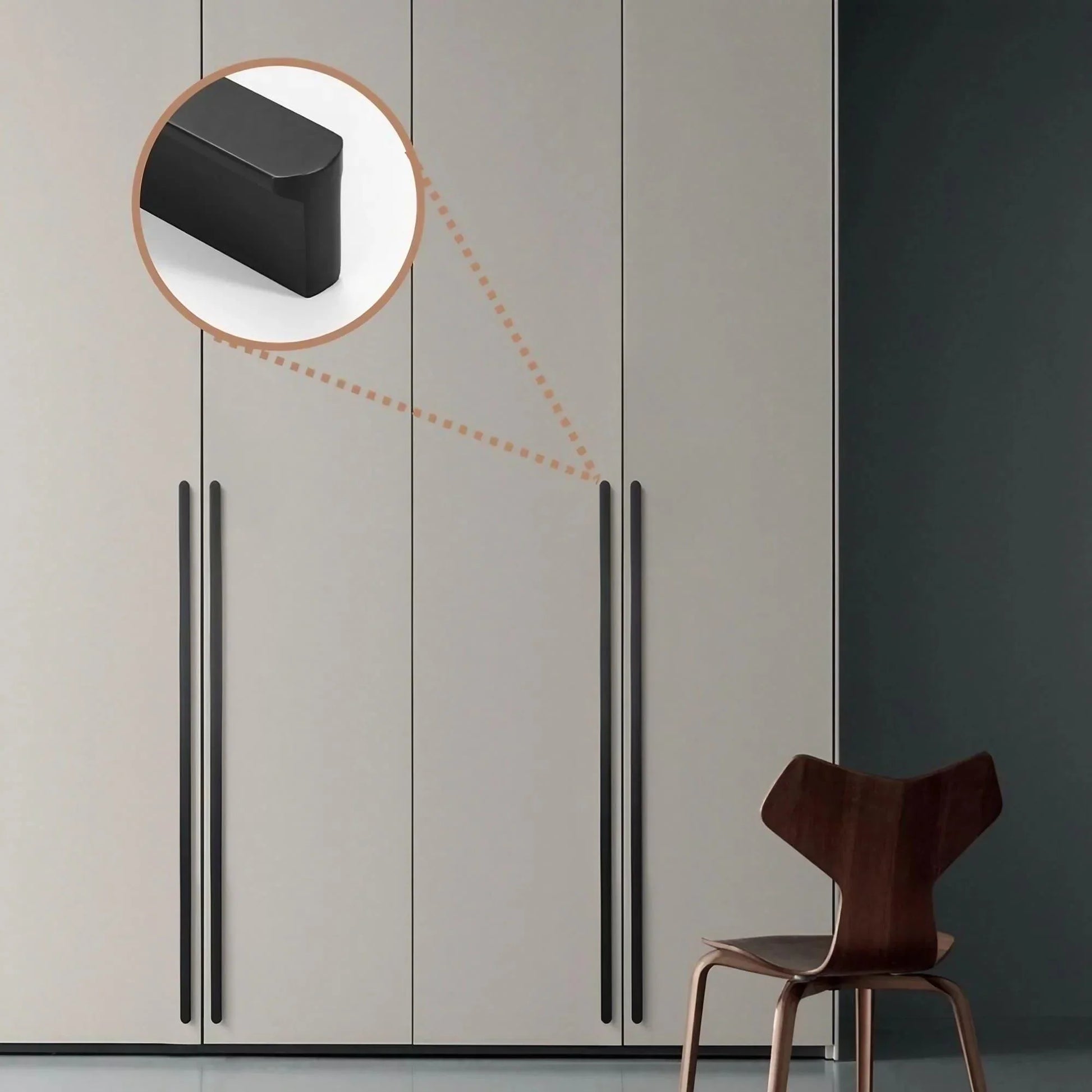 T-shaped Rounded Corner Long Cabinet Pulls - KAHO Hardware