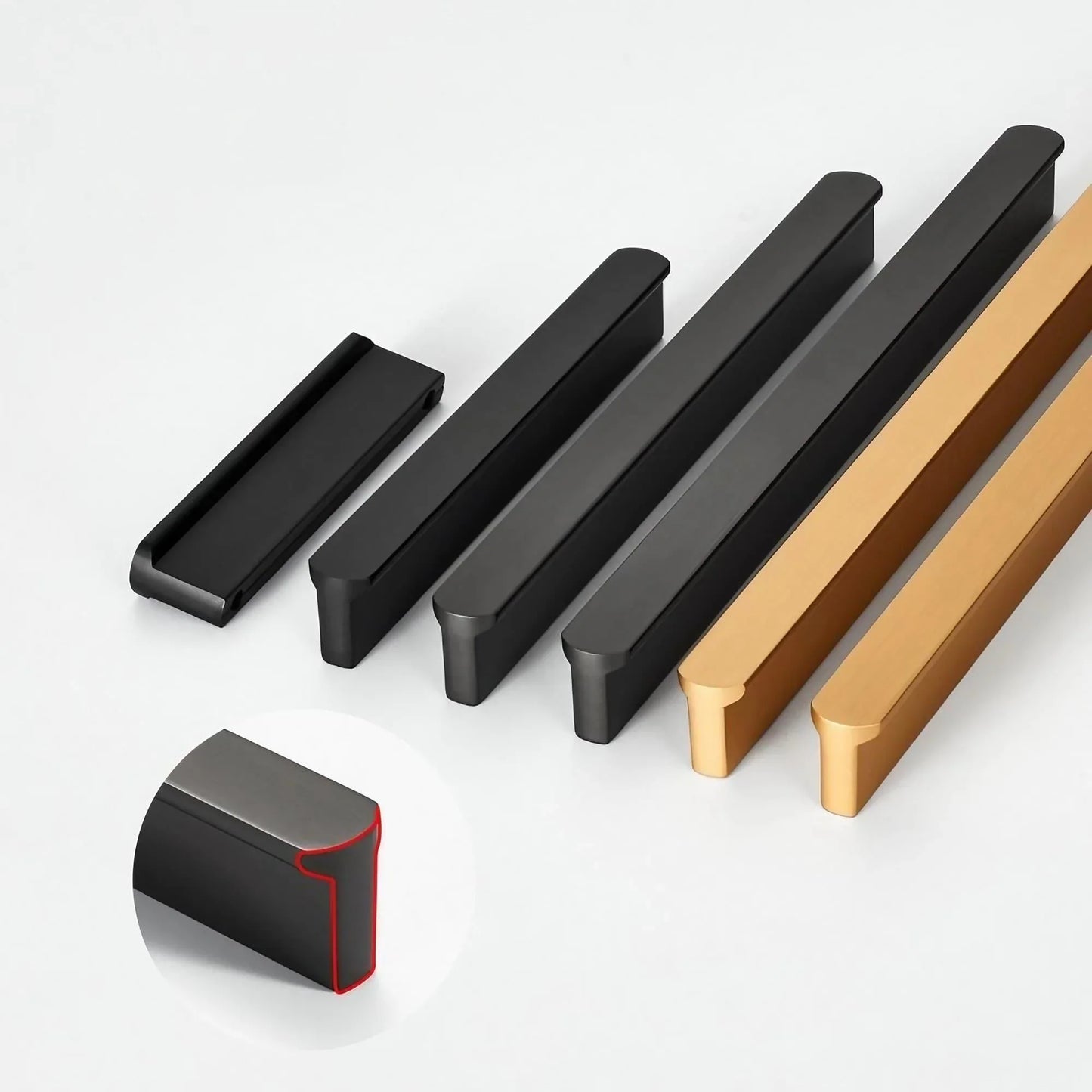 T-shaped Rounded Corner Long Cabinet Pulls - KAHO Hardware