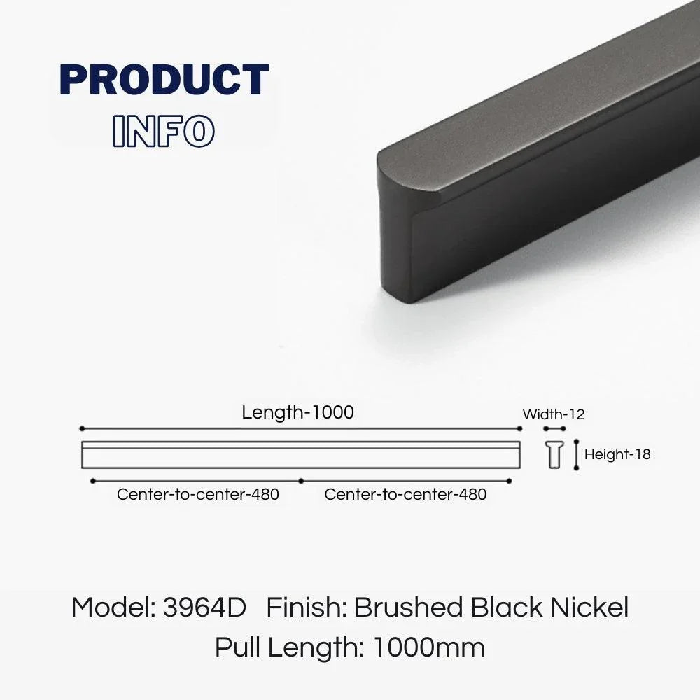 T-shaped Rounded Corner Long Cabinet Pulls - KAHO Hardware
