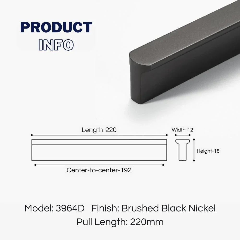 T-shaped Rounded Corner Long Cabinet Pulls - KAHO Hardware