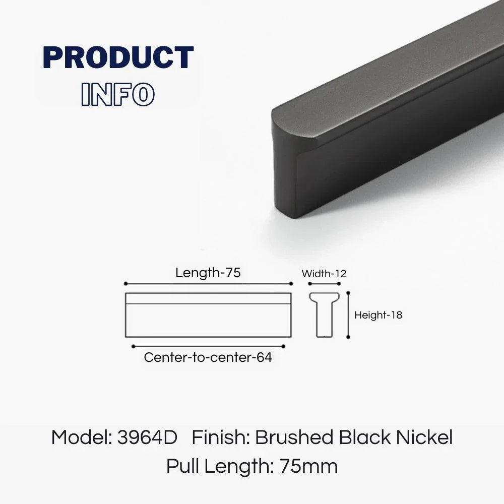 T-shaped Rounded Corner Long Cabinet Pulls - KAHO Hardware
