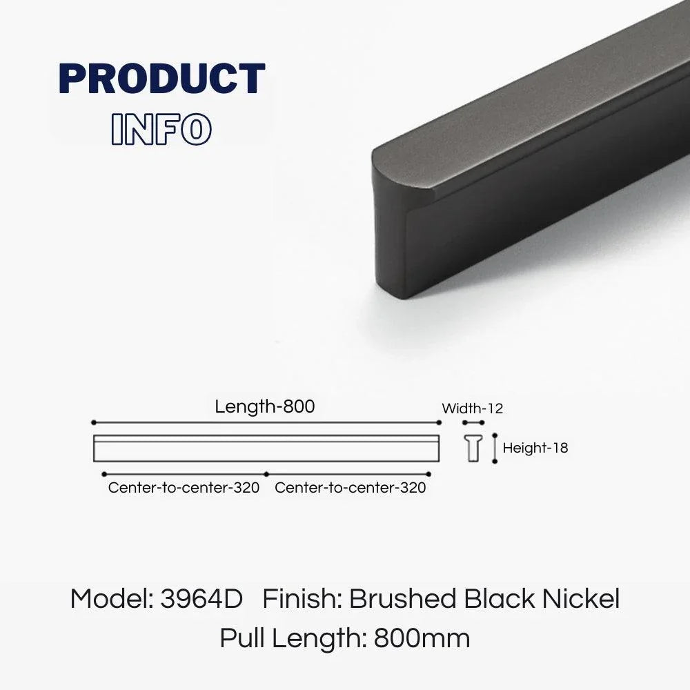 T-shaped Rounded Corner Long Cabinet Pulls - KAHO Hardware