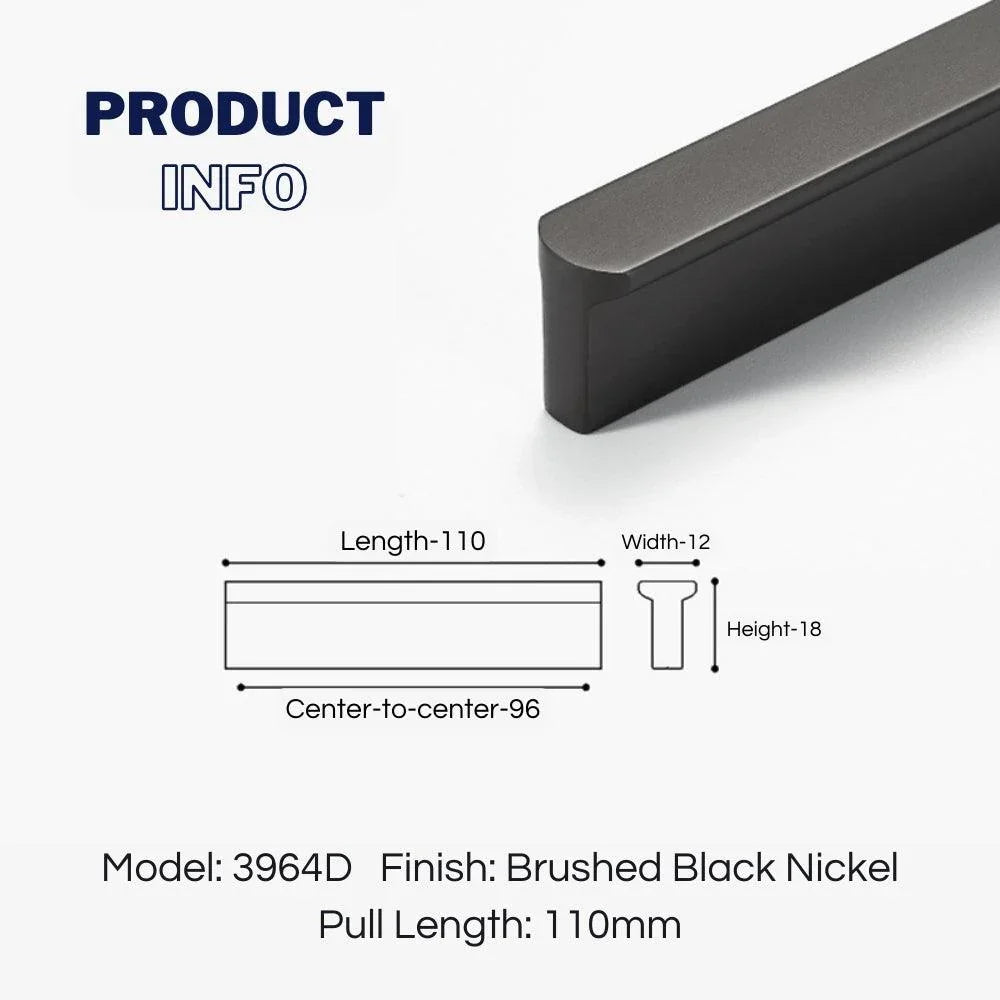 T-shaped Rounded Corner Long Cabinet Pulls - KAHO Hardware