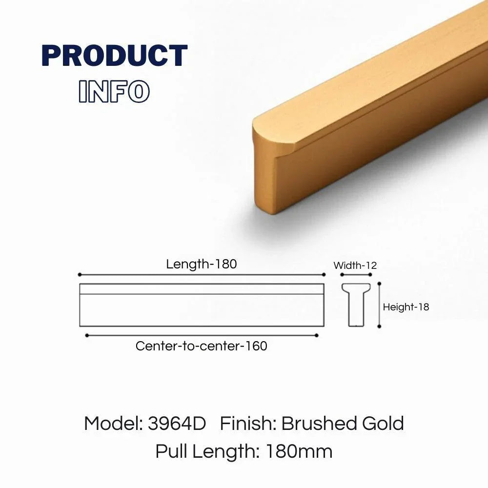 T-shaped Rounded Corner Long Cabinet Pulls - KAHO Hardware