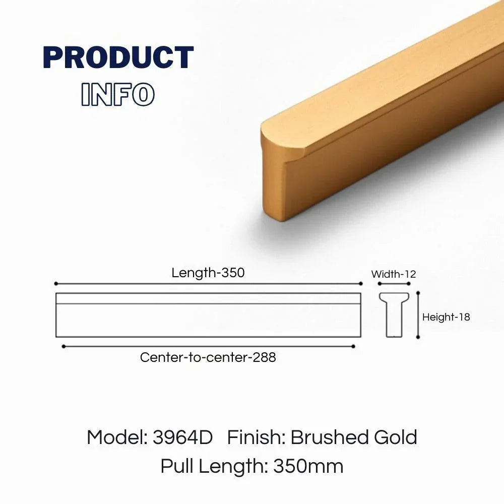 T-shaped Rounded Corner Long Cabinet Pulls - KAHO Hardware