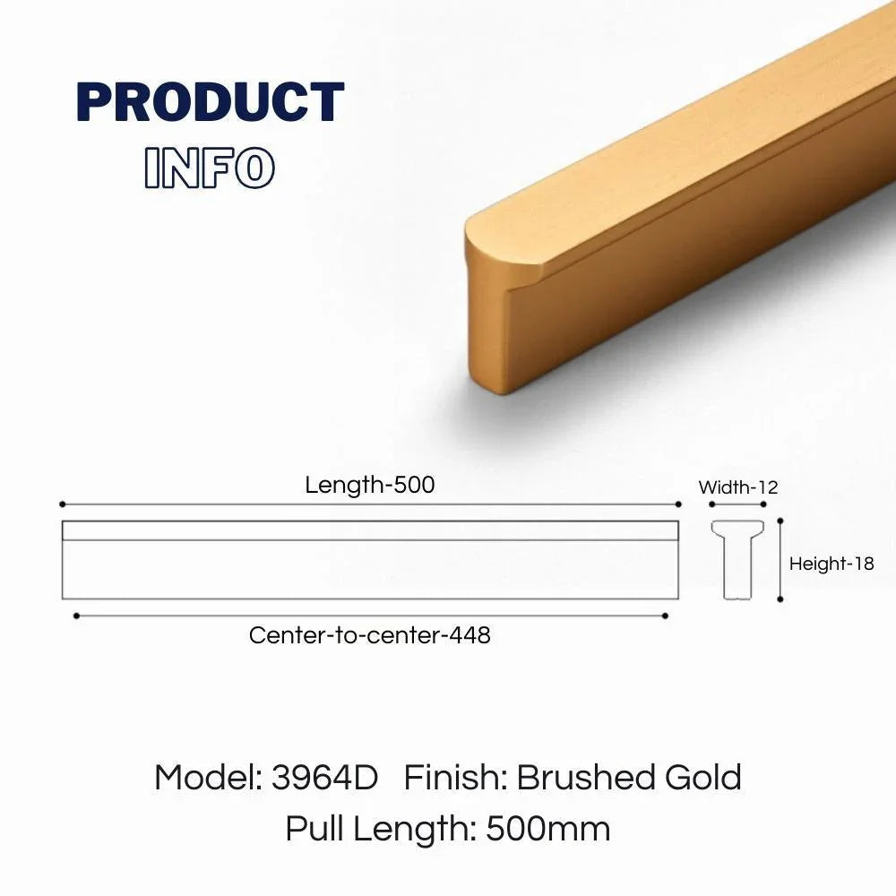 T-shaped Rounded Corner Long Cabinet Pulls - KAHO Hardware
