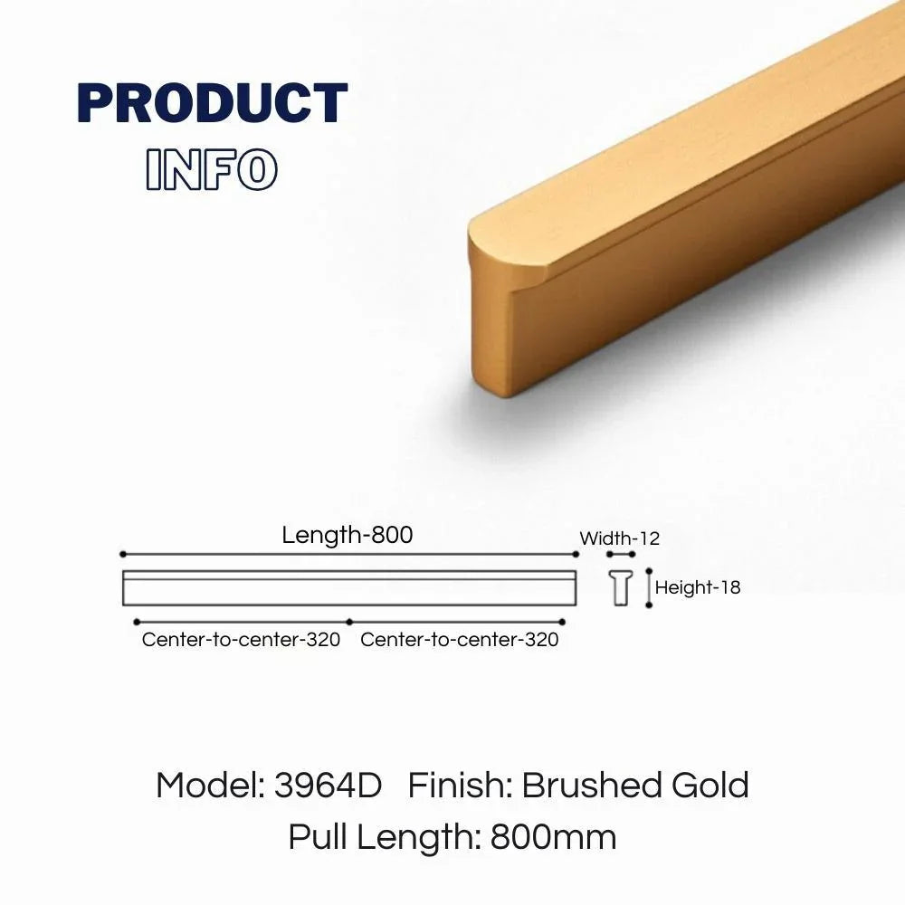 T-shaped Rounded Corner Long Cabinet Pulls - KAHO Hardware