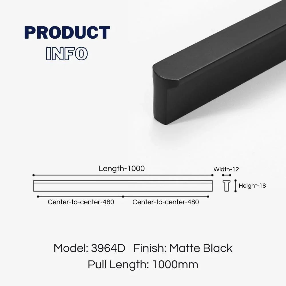 T-shaped Rounded Corner Long Cabinet Pulls - KAHO Hardware