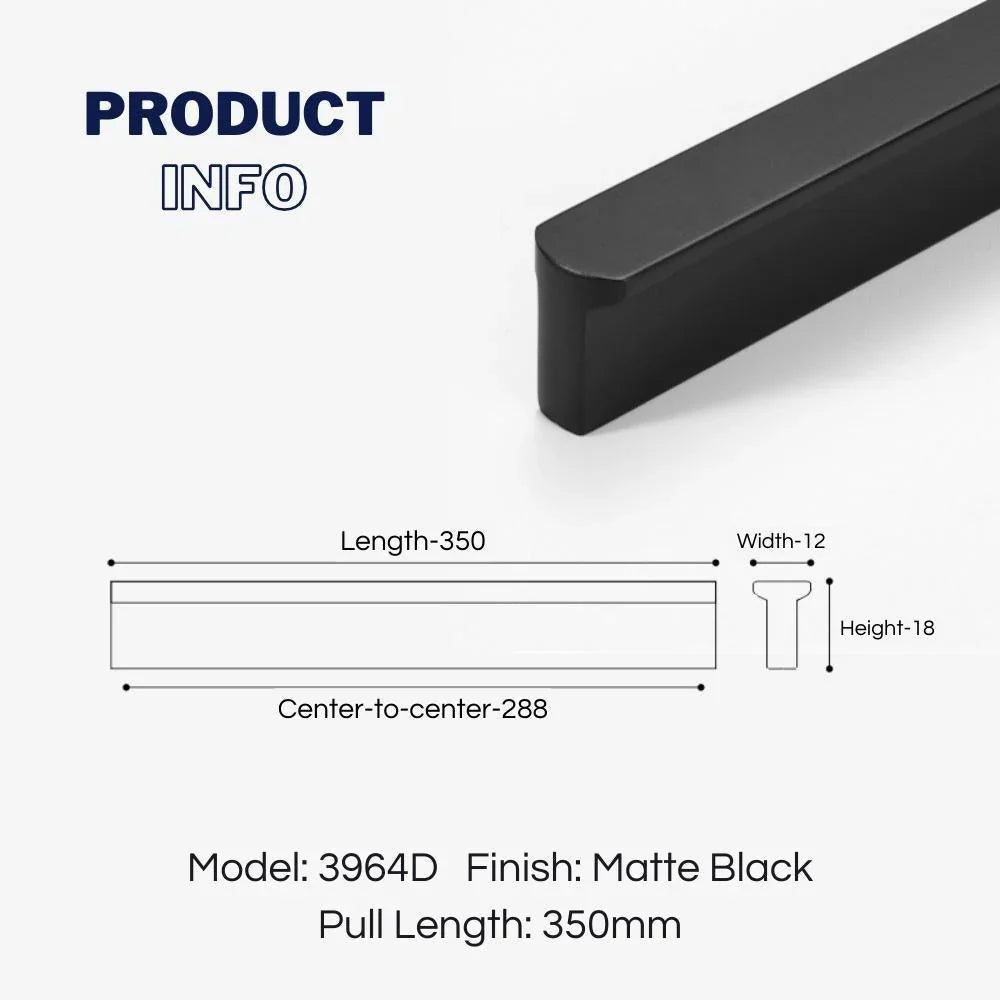 T-shaped Rounded Corner Long Cabinet Pulls - KAHO Hardware