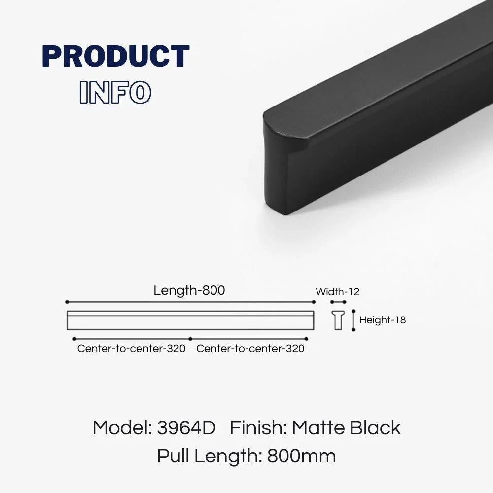 T-shaped Rounded Corner Long Cabinet Pulls - KAHO Hardware