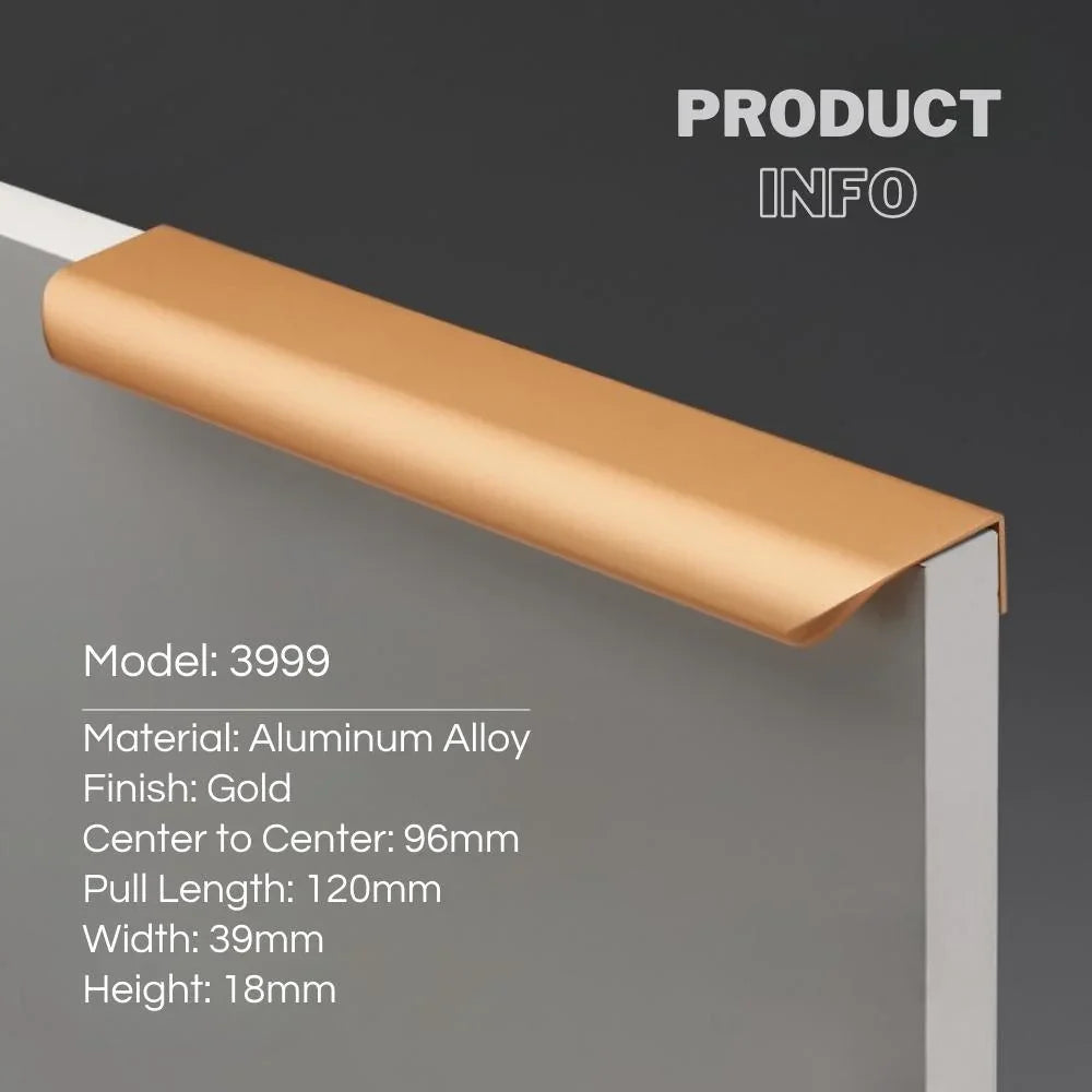 Gold Cabinet Edge Pulls 96mm
