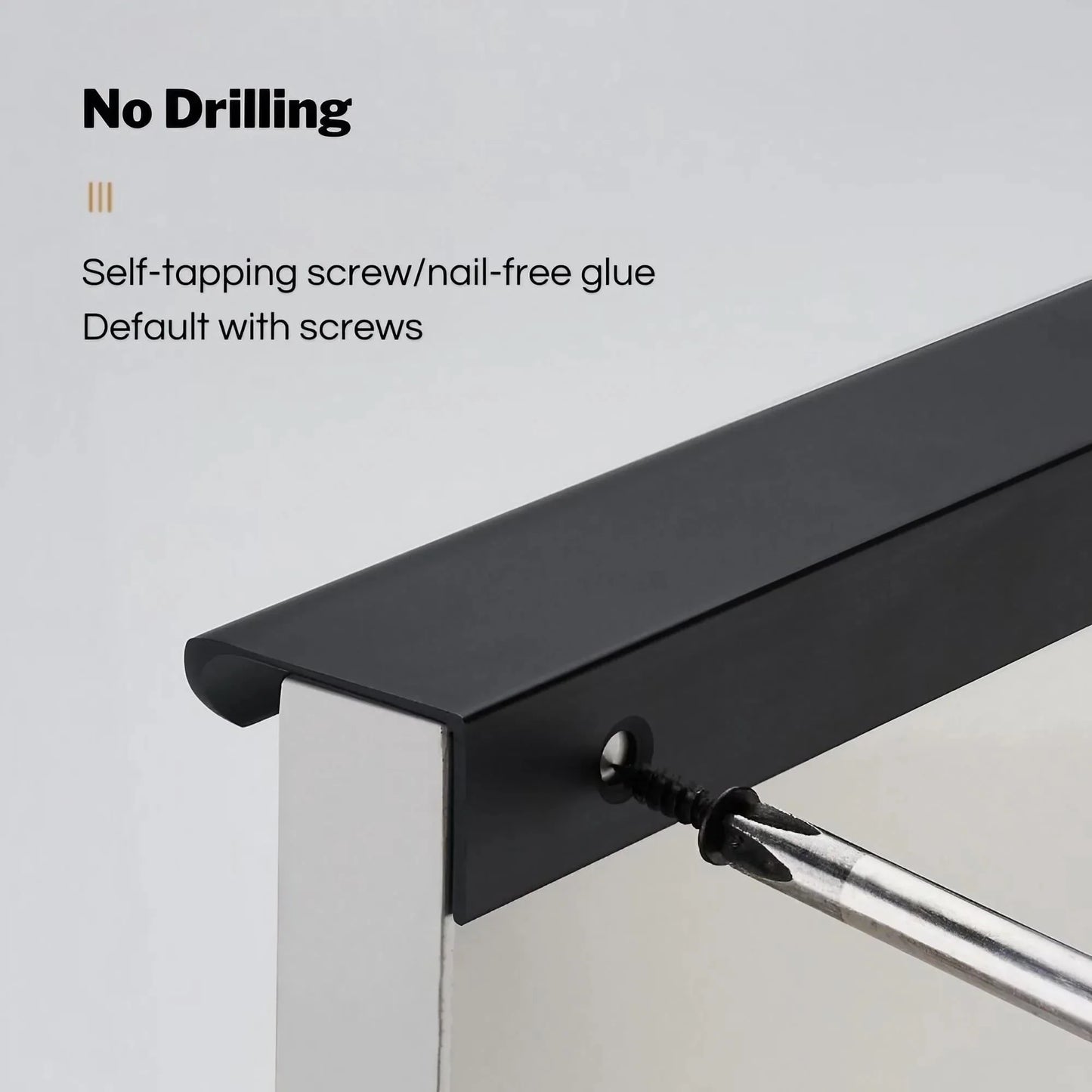 long modern cabinet edge pull installation