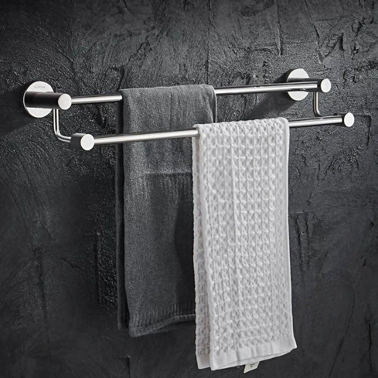Wall-Mounted Stainless Steel Double Towel Bar - KAHO Hardware