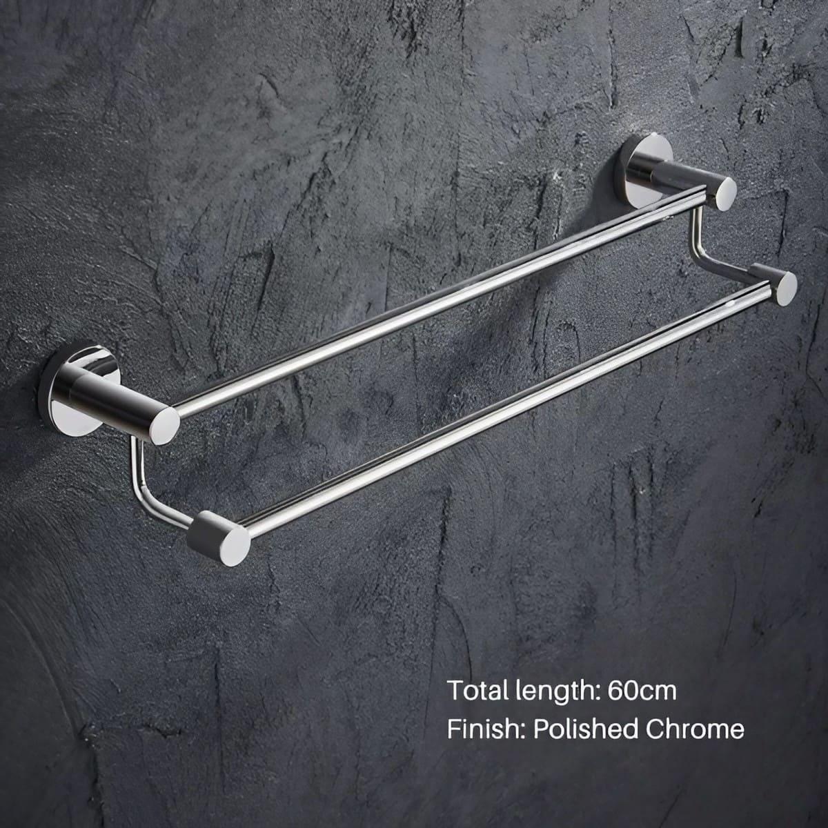 Wall-Mounted Stainless Steel Double Towel Bar - KAHO Hardware