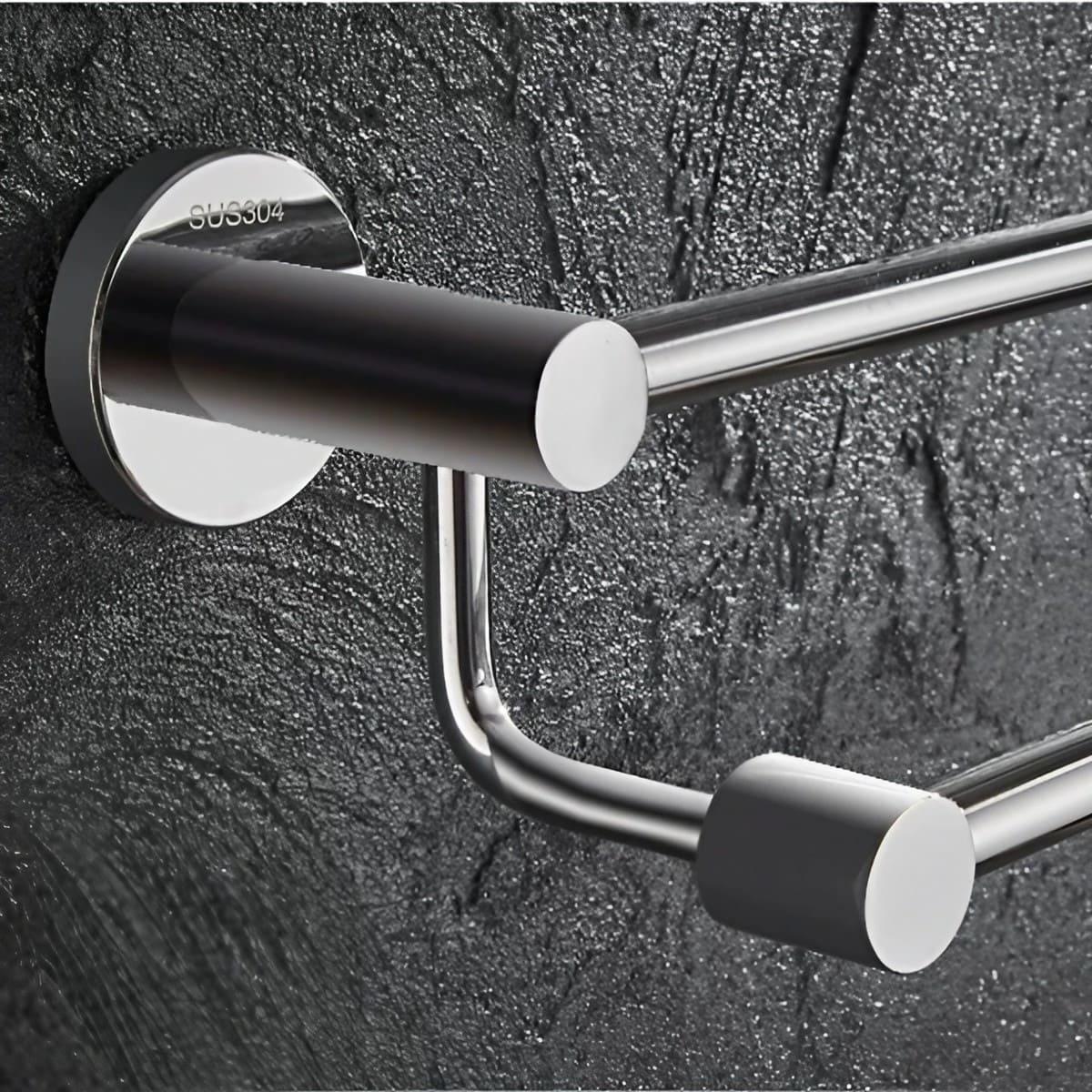 Wall-Mounted Stainless Steel Double Towel Bar - KAHO Hardware