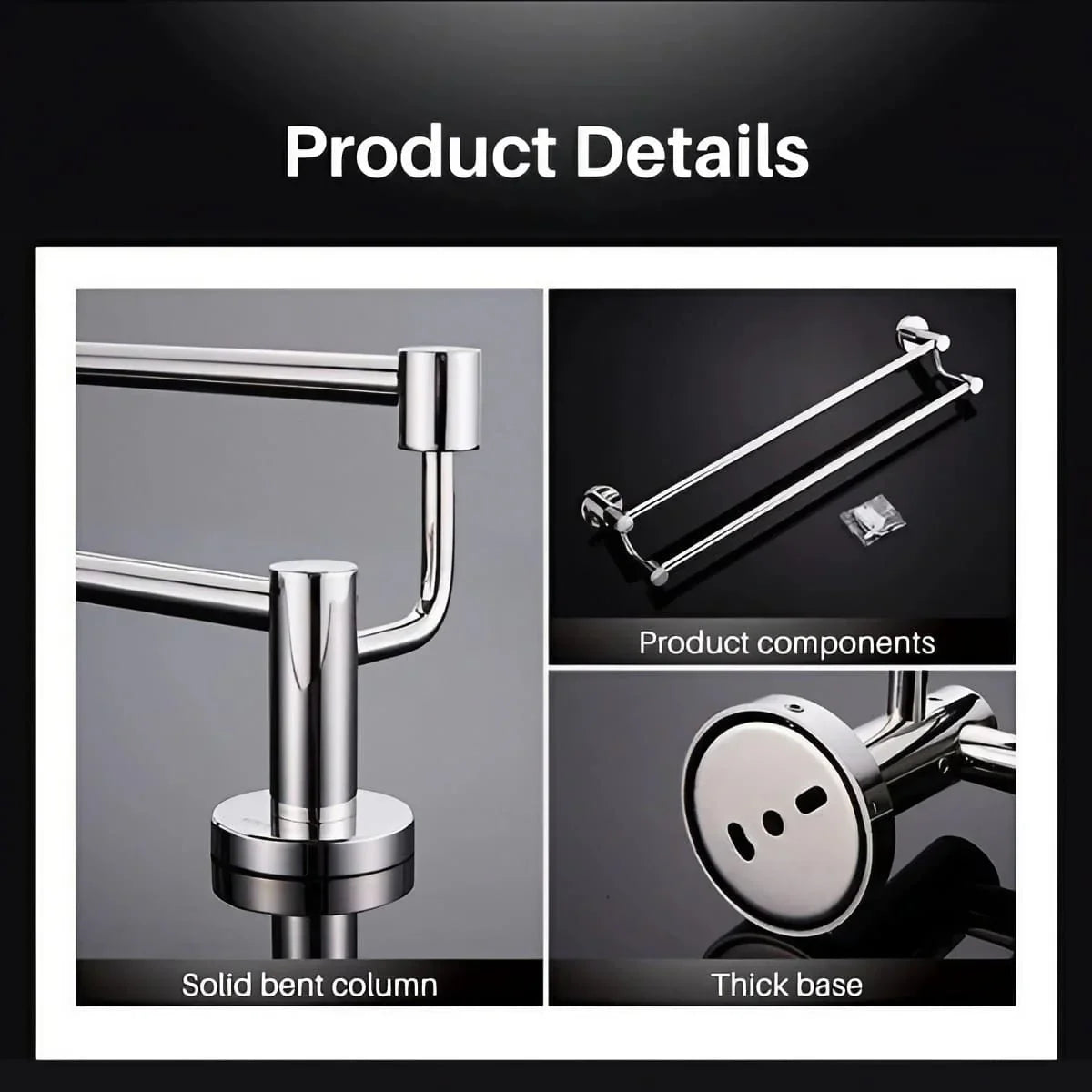 Wall-Mounted Stainless Steel Double Towel Bar - KAHO Hardware