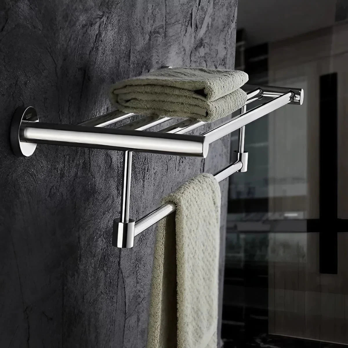 Wall-Mounted Stainless Steel Towel Rack Bathroom - KAHO Hardware