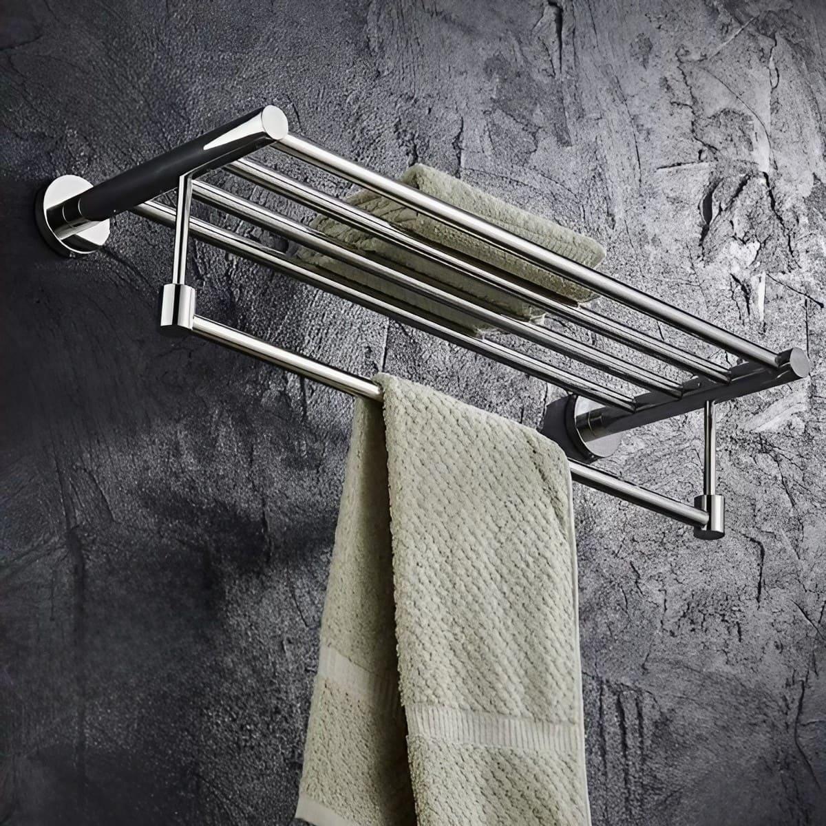 Wall-Mounted Stainless Steel Towel Rack Bathroom - KAHO Hardware