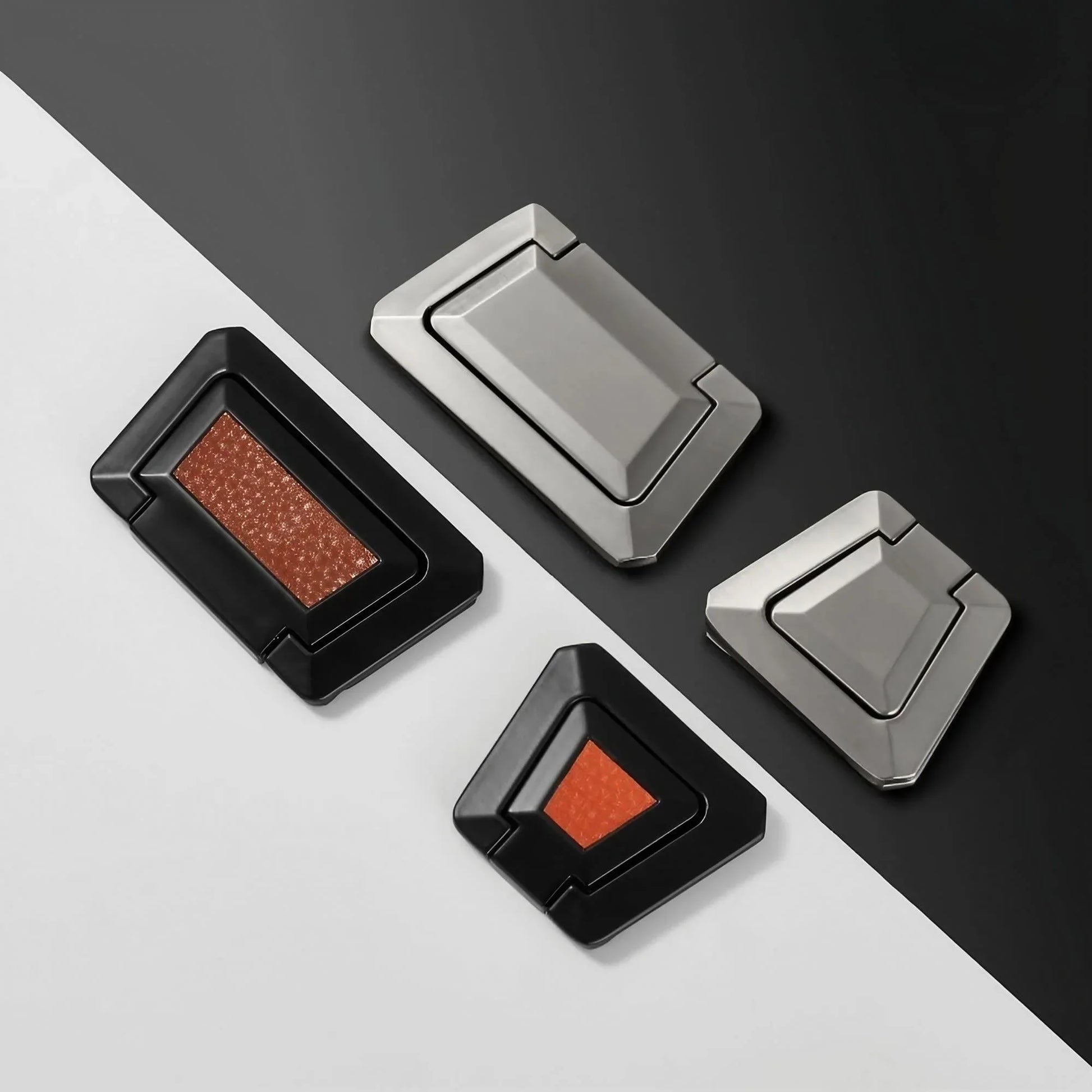 Drawer Concealed Buckle Flat Cabinet Handles in Leather Texture - KAHO Hardware