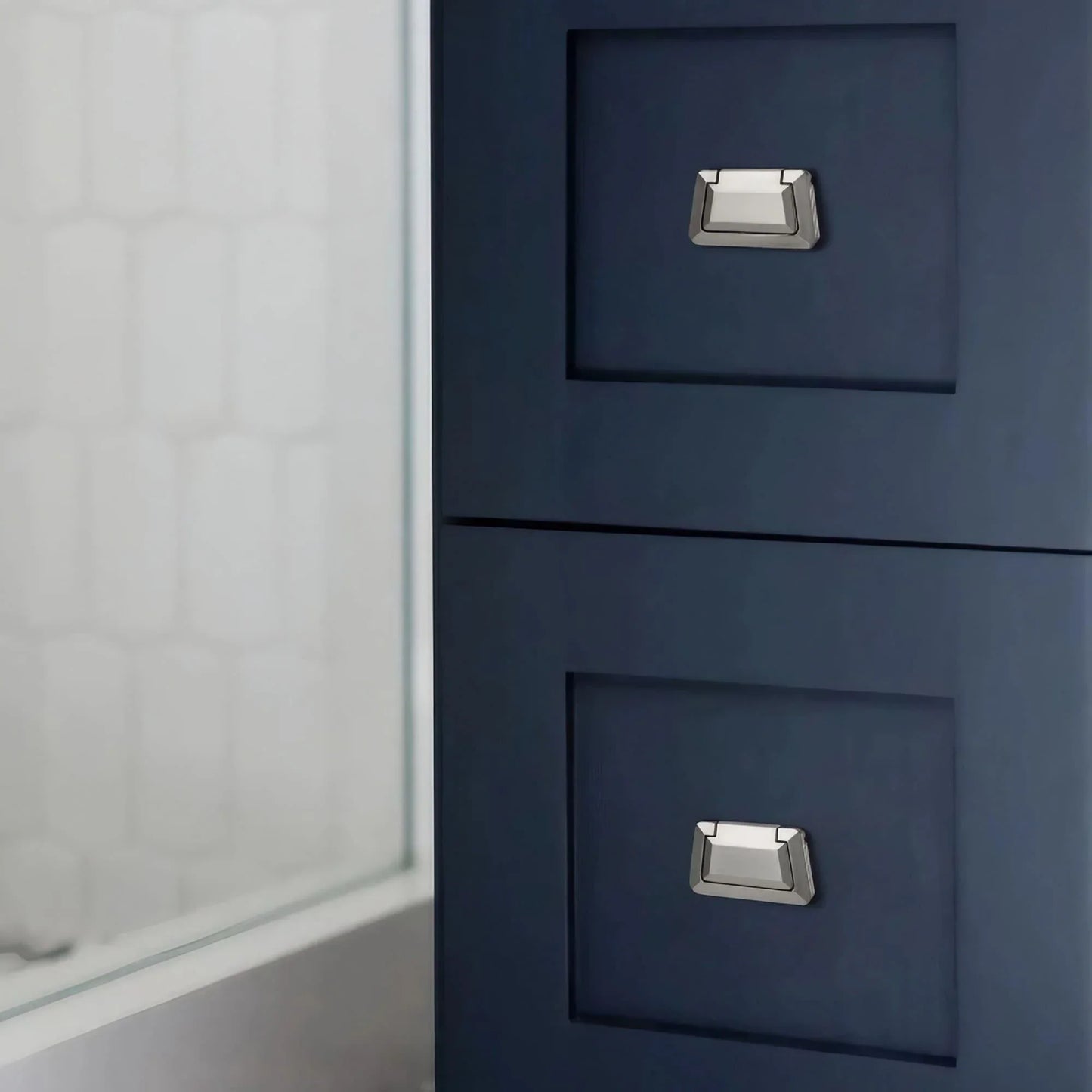 Drawer Concealed Buckle Flat Cabinet Handles in Leather Texture - KAHO Hardware