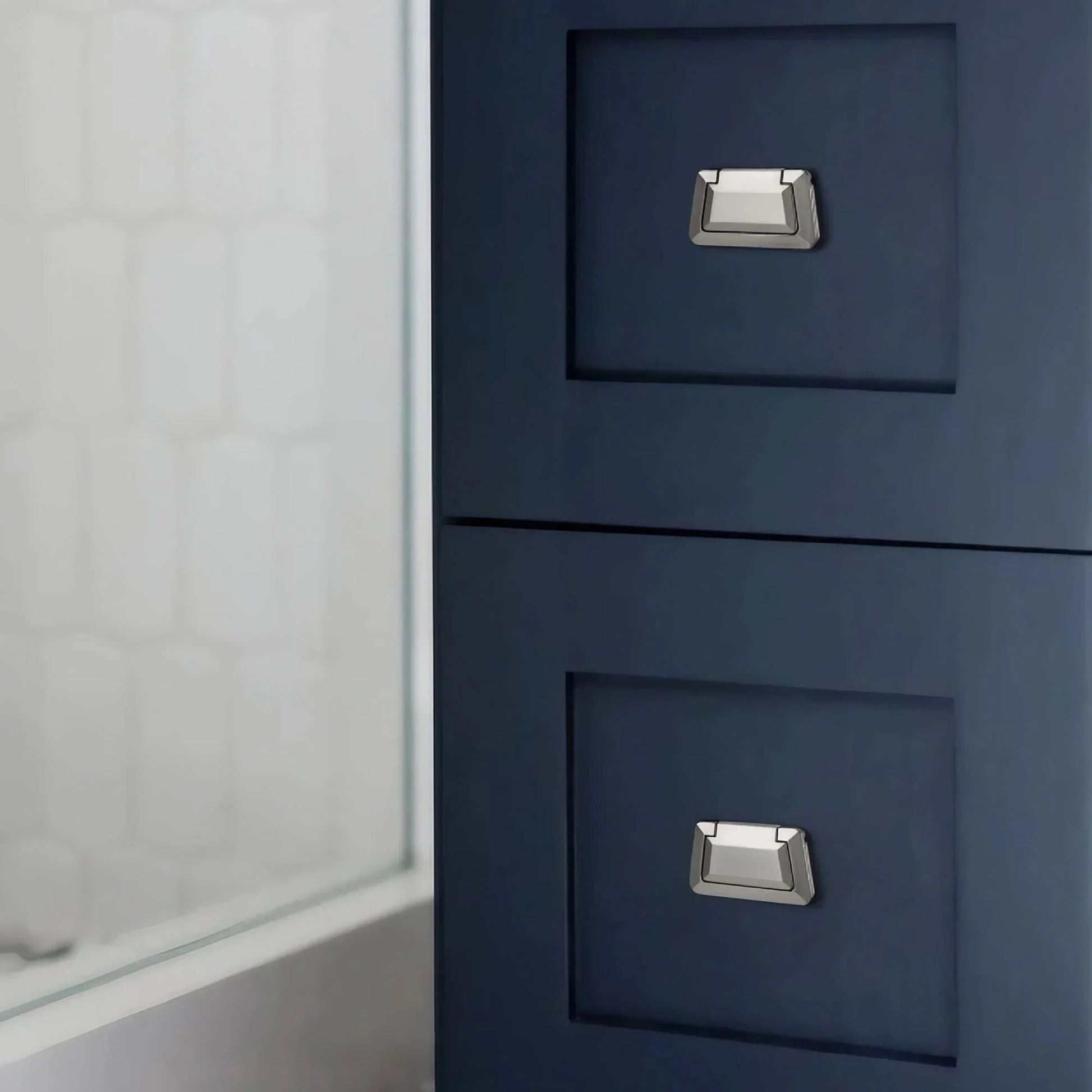 Drawer Concealed Buckle Flat Cabinet Handles in Leather Texture - KAHO Hardware