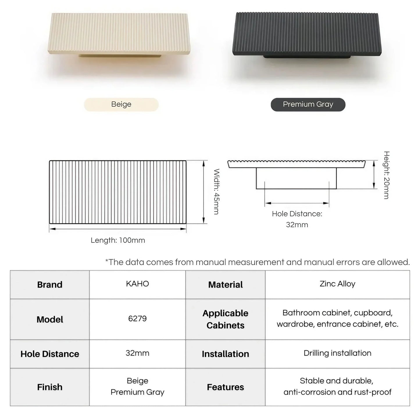 Distinctive Square Stripes Handles for Kitchen Cabinets - KAHO Hardware
