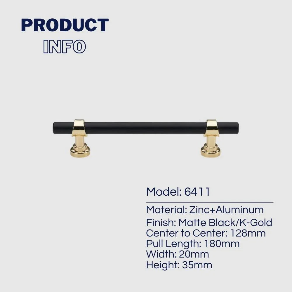 Luxury Black Gold T Bar Cabinet Pulls - KAHO Hardware