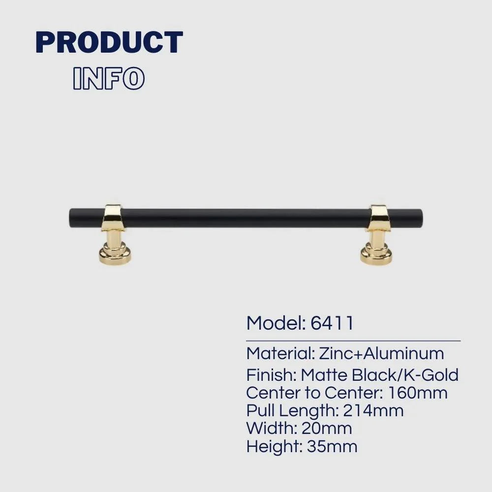 Luxury Black Gold T Bar Cabinet Pulls - KAHO Hardware