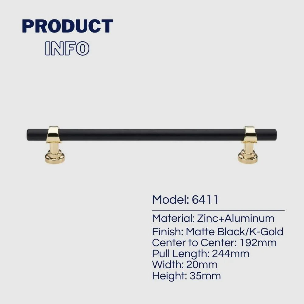 Luxury Black Gold T Bar Cabinet Pulls - KAHO Hardware